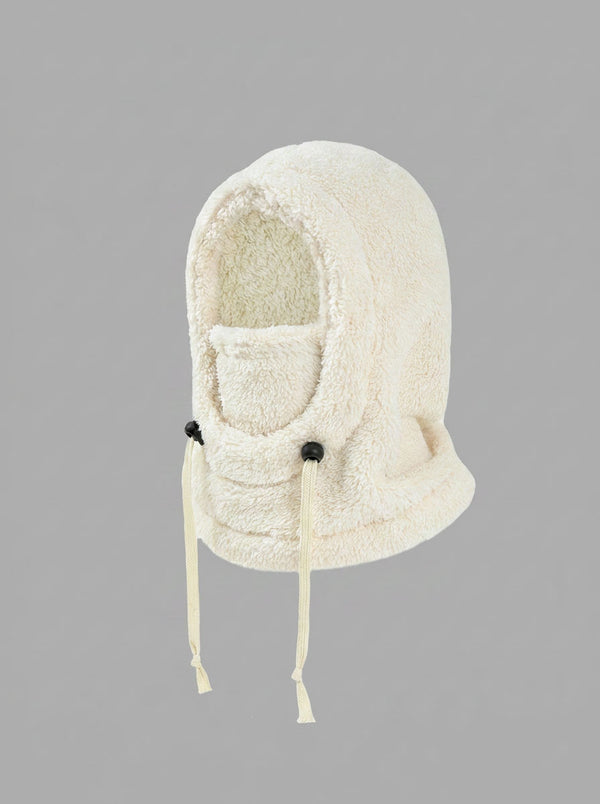 #White Kids Plush Balaclava Hat