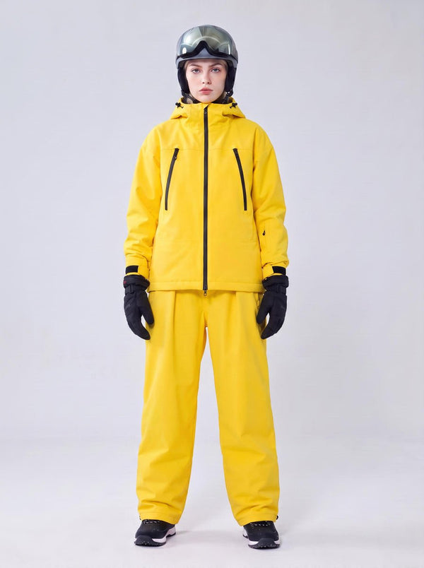 #yellow Women's Ski Shell Jacket & Trouser Set