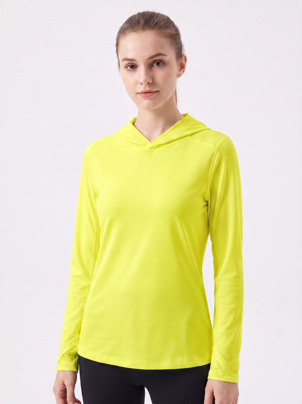 #Yellow Women's UV Hooded Shirt