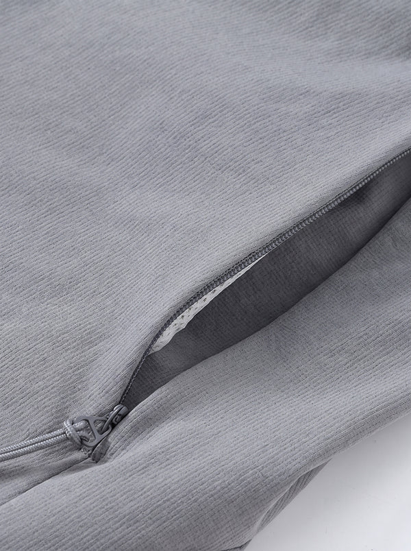 Zippered pocket design with #Grey Straight Leg Casual Athletic Pants