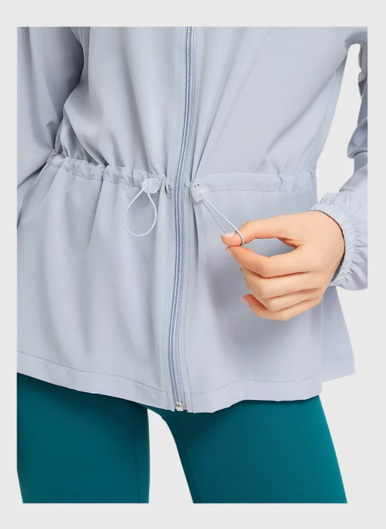 adjustable waist upf 40+ Jacket with zip