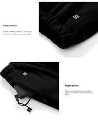 Mens Black  28 Area Heated Thermals pockets nd elastic waist