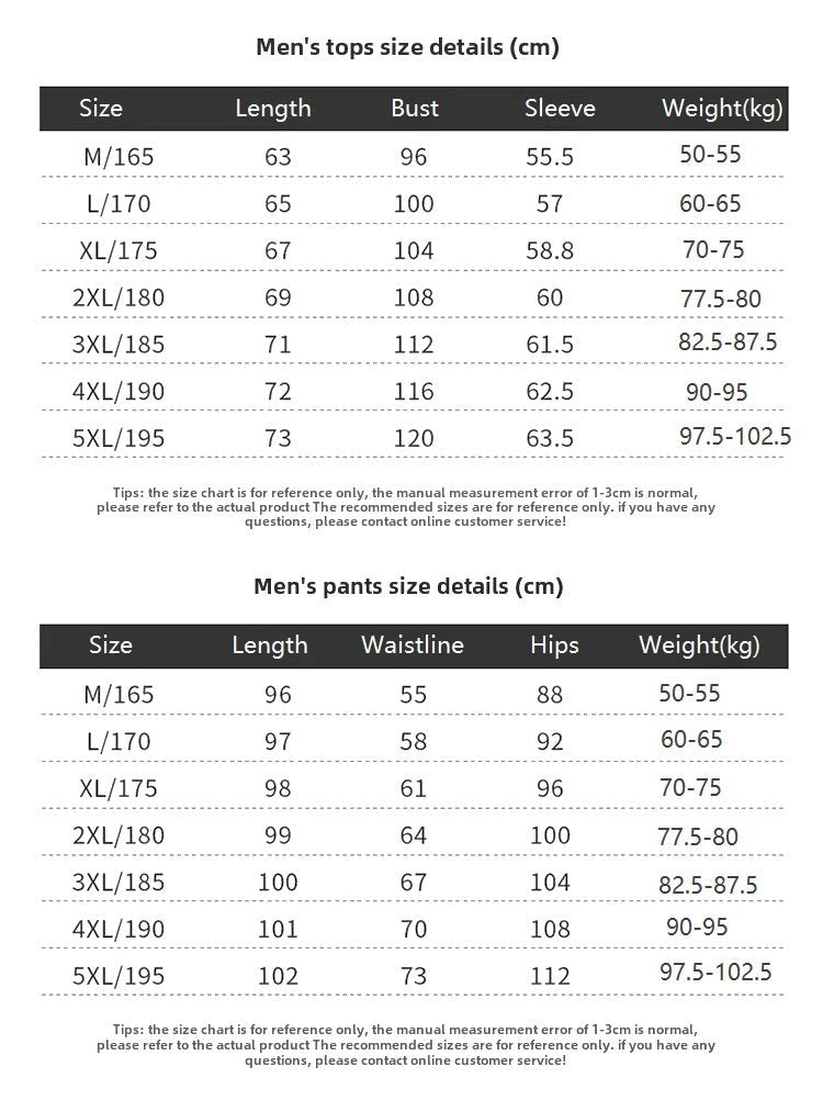 Anniou 28 Area men Heated Thermal Underwear size guide 