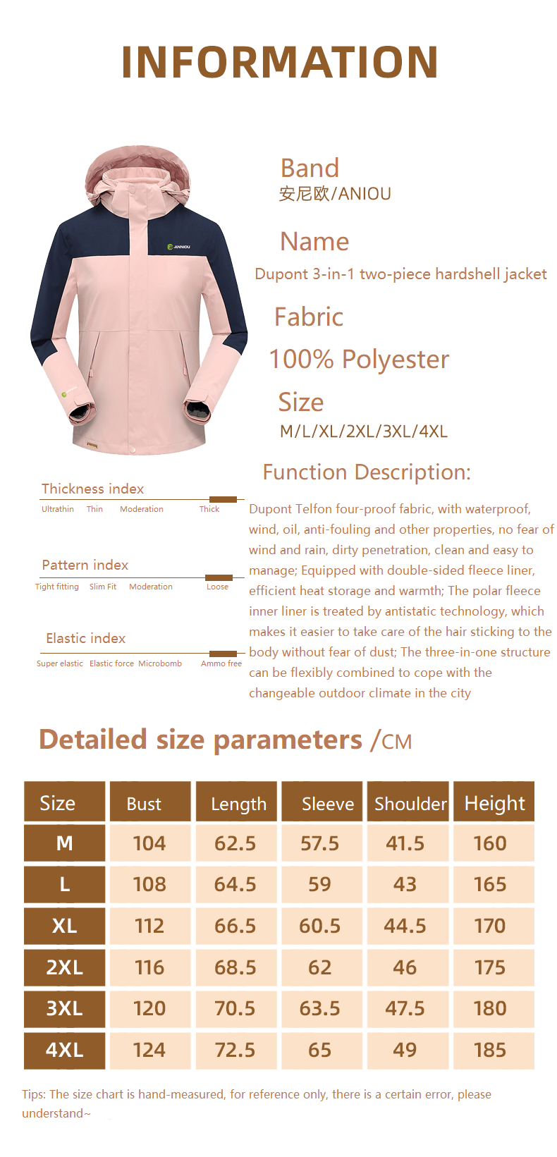ANNIOU 3 - in - 1 Women's Custom Outdoor Jacket - Sidiou Group