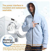 Anniou Blue and Grey Heated Zip Hoodie - Sidiou Group