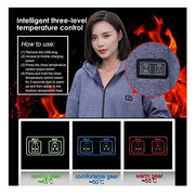 Anniou Blue and Grey Heated Zip Hoodie - Sidiou Group