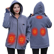 Anniou Blue and Grey Heated Zip Hoodie - Sidiou Group