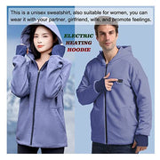 Anniou Blue and Grey Heated Zip Hoodie - Sidiou Group