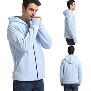 Anniou Blue and Grey Heated Zip Hoodie - Sidiou Group