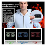 Anniou Blue and Grey Heated Zip Hoodie - Sidiou Group