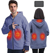 Anniou Blue and Grey Heated Zip Hoodie - Sidiou Group