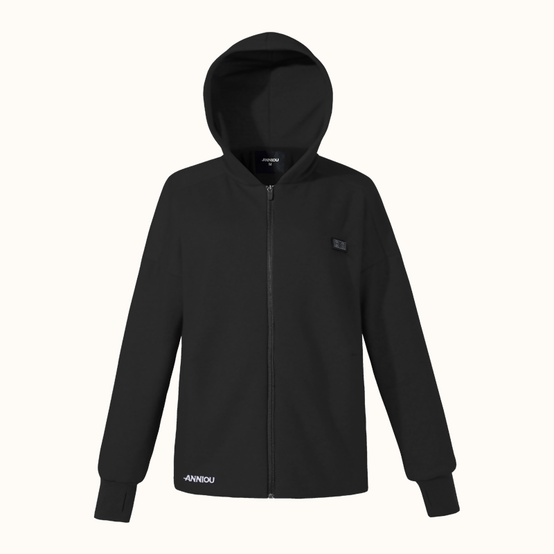 Anniou Blue and Grey Heated Zip Hoodie - Sidiou Group