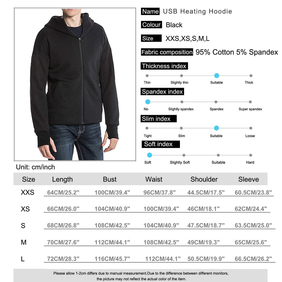Anniou Mens Heated Hoodie Jacket - Sidiou Group
