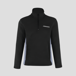 men's black Polar Fleece Half Zip Pullover Sweatshirt