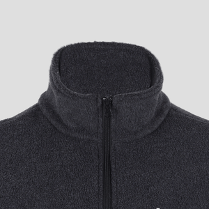 men's gray Polar Fleece Half Zip Pullover Sweatshirt coller