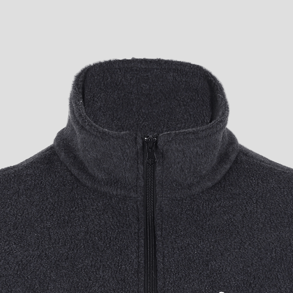 men's gray Polar Fleece Half Zip Pullover Sweatshirt coller