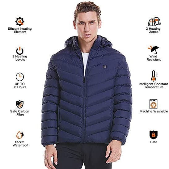 Anniou Unisex Hooded Heated Duck Down Jacket - Sidiou Group