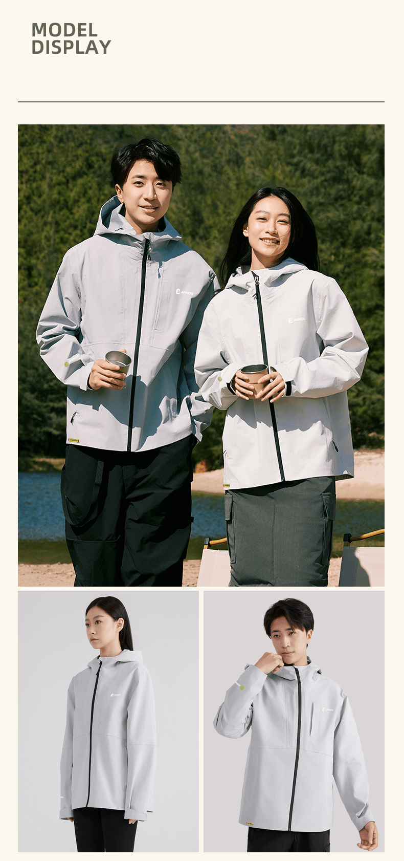 ANNIOU Unisex Lightweight Seamless Hardshell Jacket - Sidiou Group