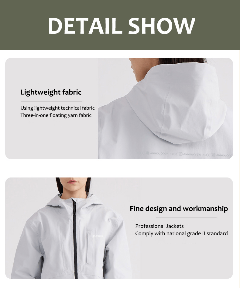 ANNIOU Unisex Lightweight Seamless Hardshell Jacket - Sidiou Group