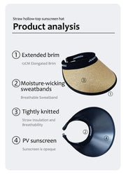 ANNIOU UV Protection Woven Straw Sun Visor - Sidiou Group