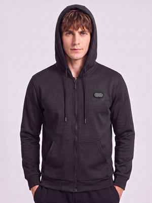 anniou #black Dual Control heated zip up hoodie