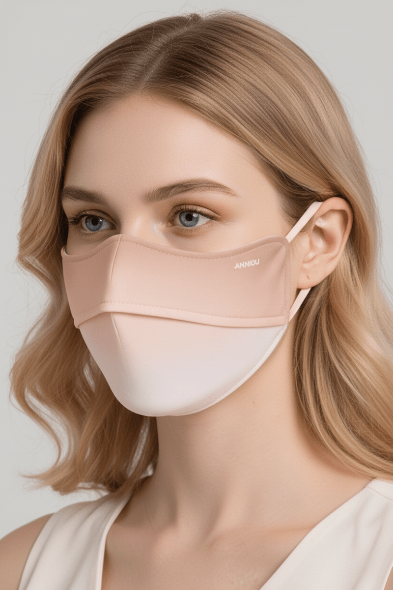 apricot gradiant  Sun Protection Face Mask