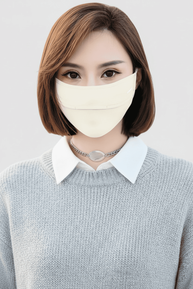 apricot white sun protection face mask