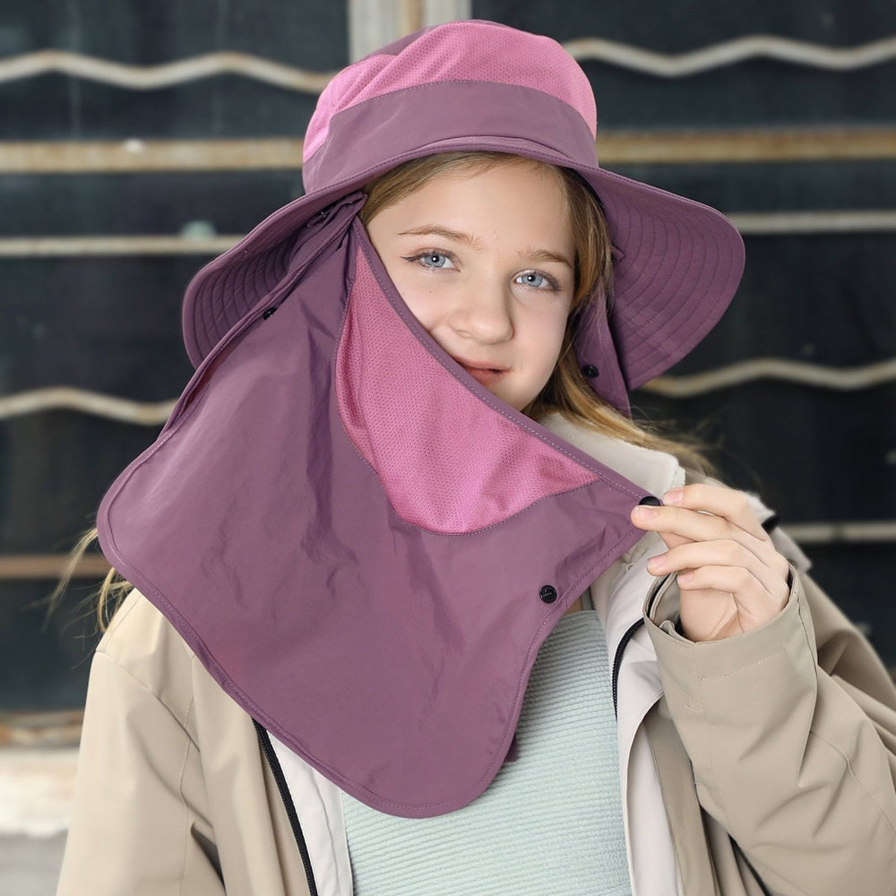 UPF 50+ Bucket Hat with Face & Neck Cover