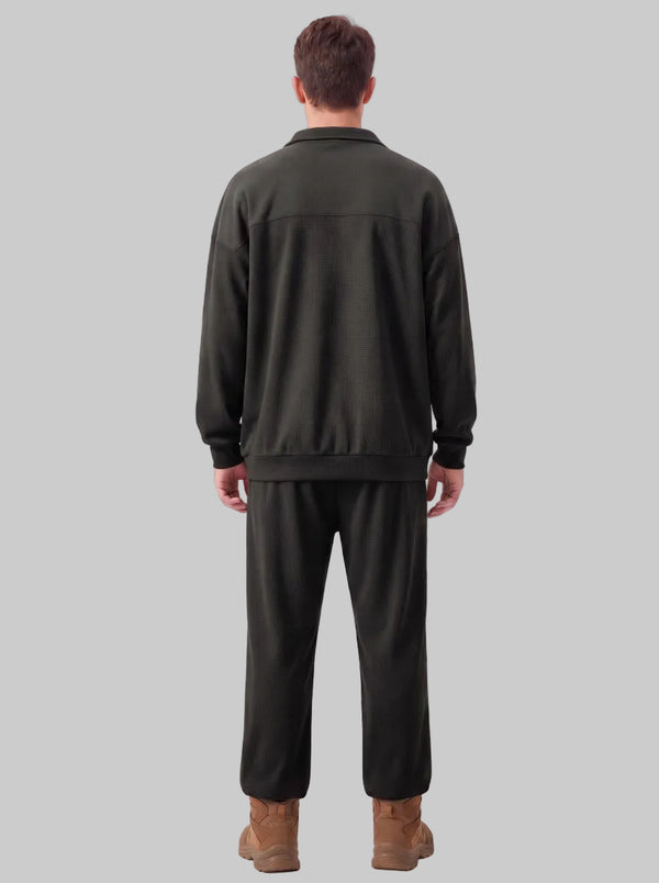 back of #black men's quarter zip sweatshirt