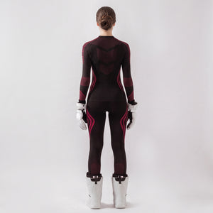 back of #blackred Womens Ski Underwear Set