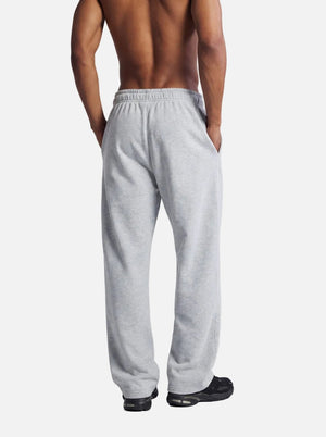 back of #grey Drawstring Straight Leg Sweatpants
