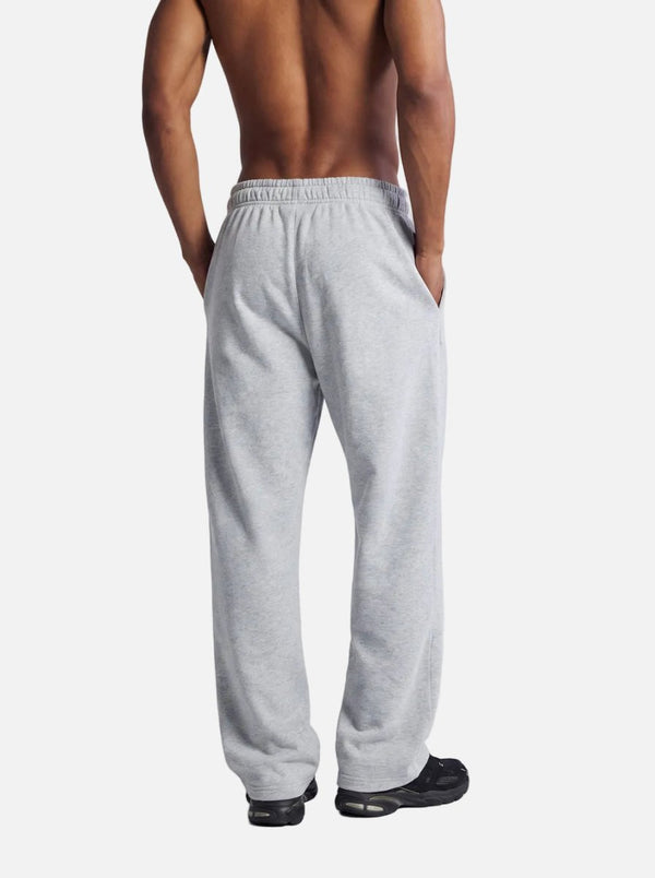 back of #grey Drawstring Straight Leg Sweatpants
