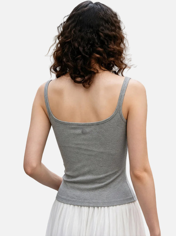 back of #grey Mulberry Silk Padded Camisole