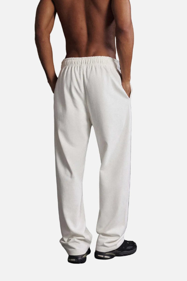 back of #ivory Drawstring Straight Leg Sweatpants