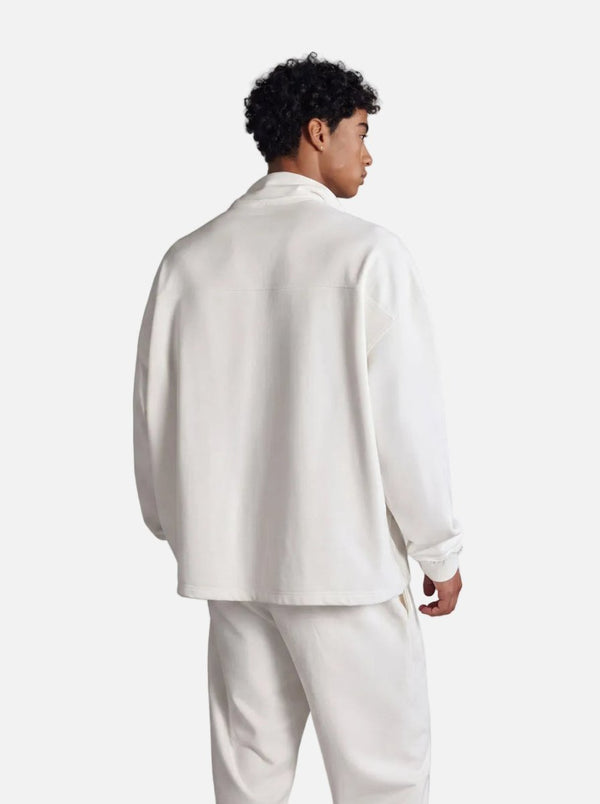 back of #ivory Quarter Zip Mock Neck Pullover