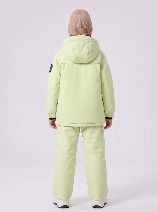 back of #lemonyellow Kids Snowboarding Outfit