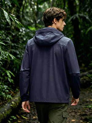 back of #navyblue UPF50 Water Repellent Jacket