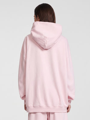 back of #pink Heavyweight Plain French Terry Hoodie