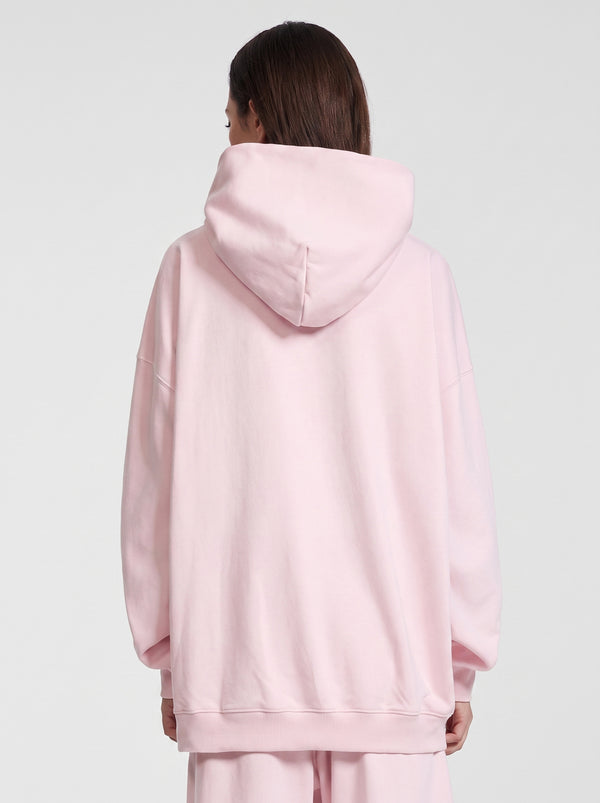 back of #pink Heavyweight Plain French Terry Hoodie