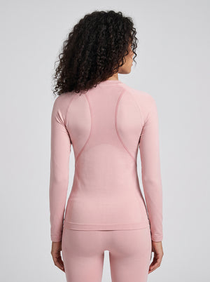 back of #pink Womens Merino Wool Ski Underwear 