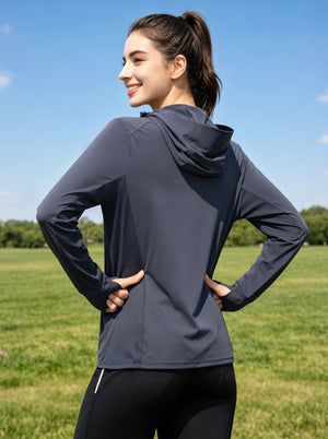 back of #slateblue Breathable UV Protection Jacket