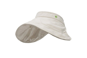 #beige Curved Wide Brim Visor Hat of front side
