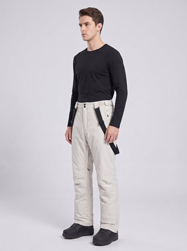 #beige Men’s Ski Bib Pants side view