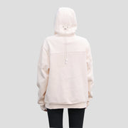 beige pullover masked hoodie back