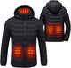 black heated duck down jacket