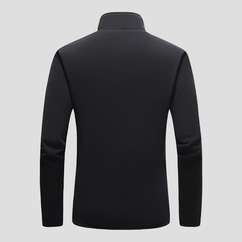 Black Heated Fleece Jacket Back