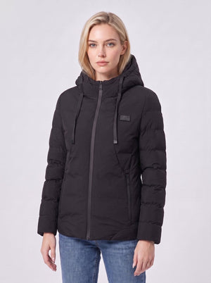 #black 11 Area Heated Padded Jacket