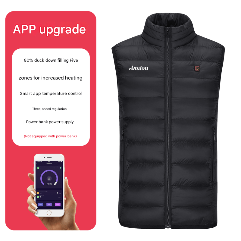 Single Button Heated Duck Down Vest