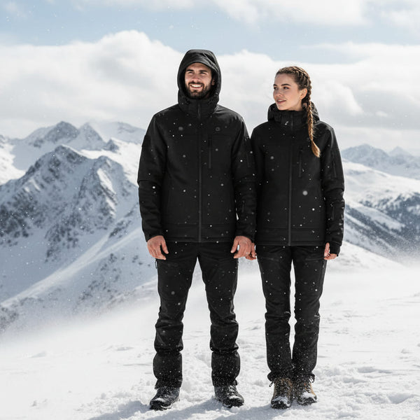 black Heated Hooded Softshell Jacket