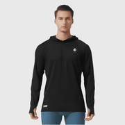 men's black Hooded UPF 100+ Sports Sweatshirt